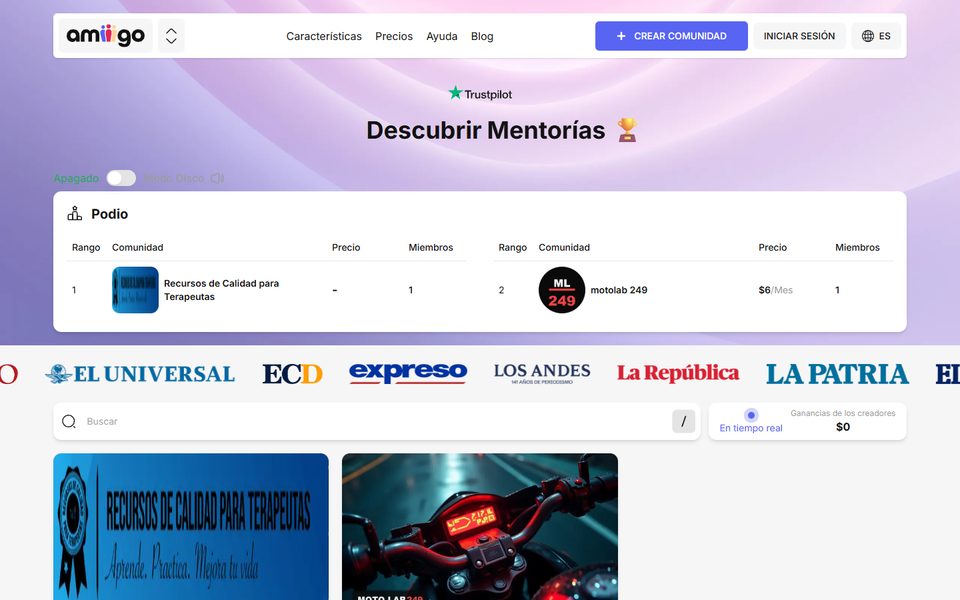 Página de Amiiigo